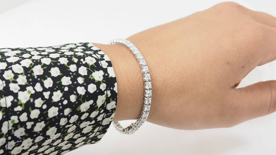 Bracelet rivière en or blanc et diamants