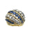 PIAGET. Bague vintage or jaune 18K, saphirs et diamants