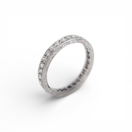 Bague 55 Alliance Éternité Art Deco Platine et Diamants – Circa 1920 58 Facettes 523