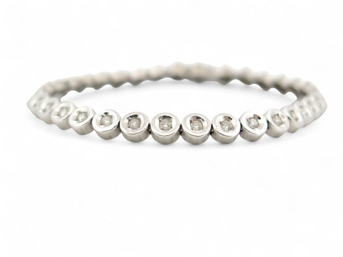 Bracelet bracelet tennis t19 serti de 35 diamants 2.1ct en or blanc 14k 16gr 58 Facettes 268155