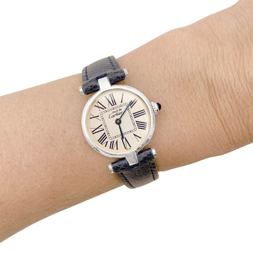 Montre Montre Cartier, "Vendôme Must", argent, cuir. 58 Facettes 34732