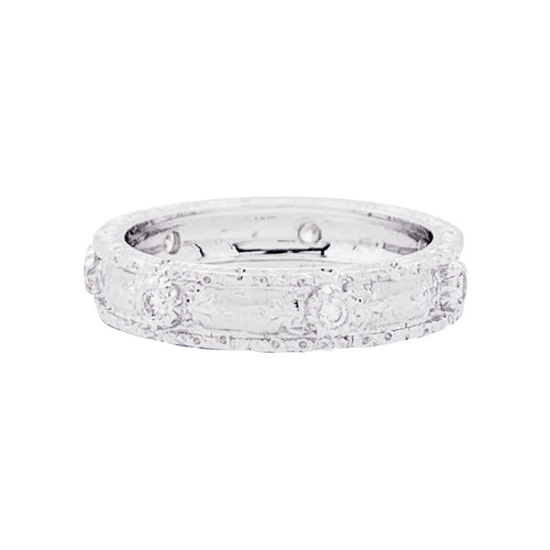 Bague 56 Bague Buccellati "Eternelle Macri Capri" or blanc, diamants. 58 Facettes 33656