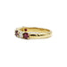 Bague 54 Demi Alliance or jaune diamants rubis 58 Facettes 220120R