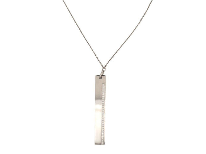 Collier collier sautoir MESSIKA kate 5781 pendentif vertical or blanc 18k diamant 0.59ct 58 Facettes 268837