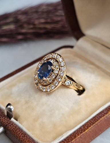 Bague 51 Bague or rose, Saphir, Diamants 58 Facettes 528