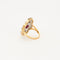 Bague 52.5 Bague Style Art Deco en or jaune, platine, diamants et centre Rubis 58 Facettes