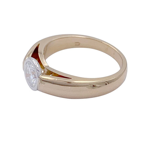 Bague 54 Bague solitaire or jaune, platine. 58 Facettes 32407