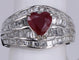 Bague Bague Coeur Rubis et Diamant fantaisie en or blanc 58 Facettes BA-1163