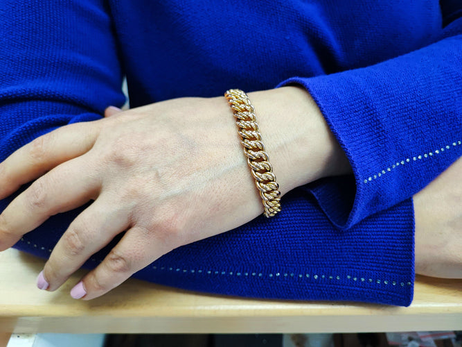 Bracelet Bracelet or jaune, maille américaine 58 Facettes BRAC.US.1810.7