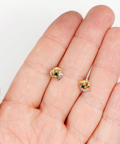 Boucles d'oreilles Puces d'oreilles vintage style art nouveau en or 18k et saphirs 58 Facettes A06585