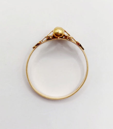 Bague 57 Bague victorienne ciselée or rose et or jaune (circa 1880) 58 Facettes A05338