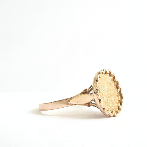 Bague 59 Bague pièce Dos Pesos de 1945 en or jaune 18 carats - Taille EU59 58 Facettes GEL-RI-2PES-YG