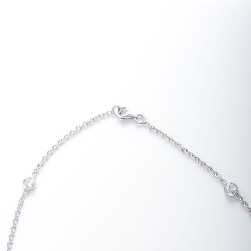 Collier COLLIER A CHAINE OR GRIS 8 DIAMANTS 58 Facettes