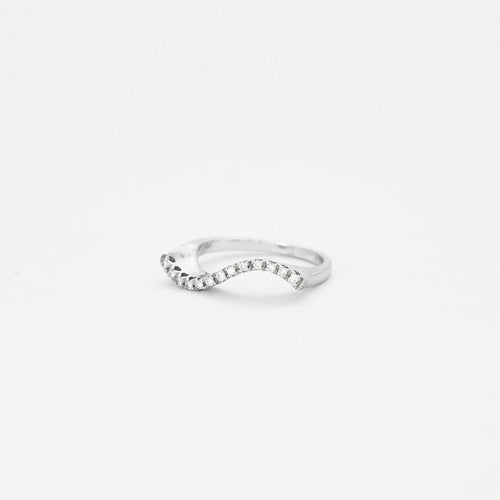 Bague 54 Bague vague avec diamants 58 Facettes 2520