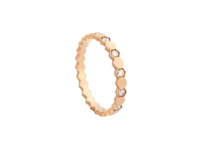 Bague 50 bague CHAUMET bee my love 081933 t50 diamants or rose 18k 58 Facettes 272597