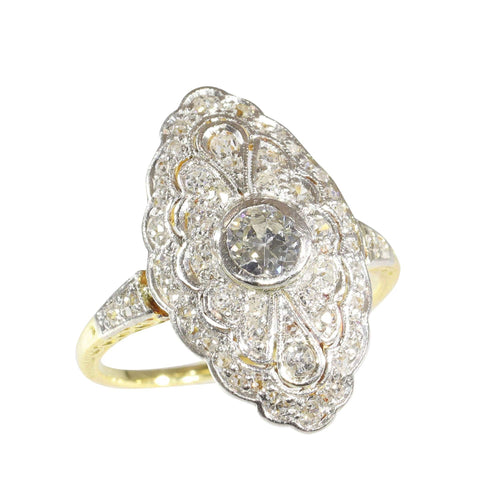 Bague 51 Bague diamant vintage avec touche Belle Époque – Conçue pour une grandeur discrète 58 Facettes 25191-0317