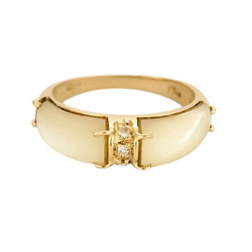 Bague 50 Bague en or jaune, nacres et diamants 58 Facettes ANG0442