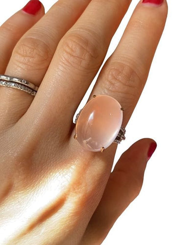 Bague 52 BRANAR PARIS - Importante bague or jaune et blanc, quartz rose 58 Facettes