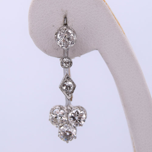 Boucles d'oreilles Boucles d'oreilles en platine et or jaune avec diamants 58 Facettes
