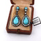 Boucles d'oreilles Boucles d'oreilles en or et argent, turquoise naturelle 58 Facettes
