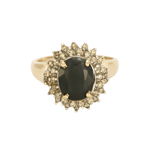 Bague 56 Bague en or jaune et or blanc, saphir et diamants 58 Facettes B250591