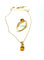 Pendentif Parure 2 pièces en or jaune 18 carats, diamants et citrines 58 Facettes