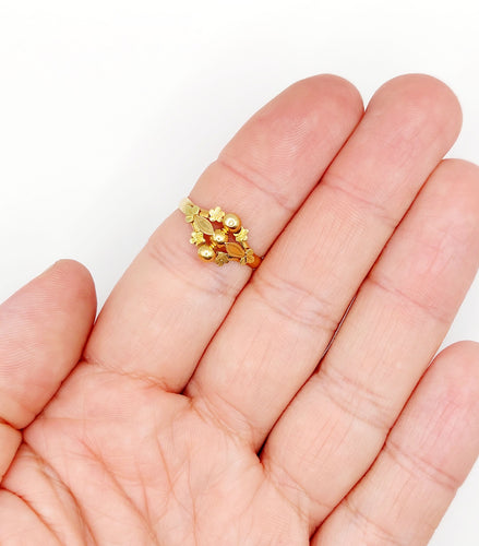 Bague 57 Bague victorienne ciselée or rose et or jaune (circa 1880) 58 Facettes A05338