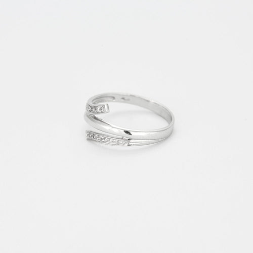 Bague 54.5 Bague or blanc diamants 58 Facettes LP1019