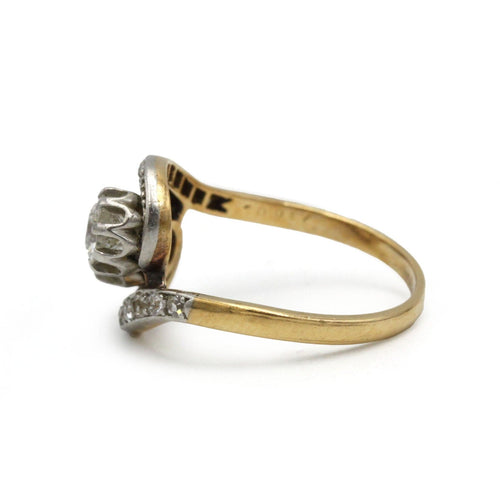 Bague 54 Bague Toi & Moi - Or jaune, Platine & Diamants 58 Facettes 260007R