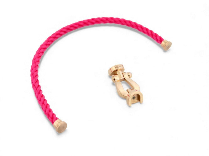 Bracelet bracelet FRED force 10 gm 0b0007 manille en or rose 18k cordon rose 58 Facettes 271114