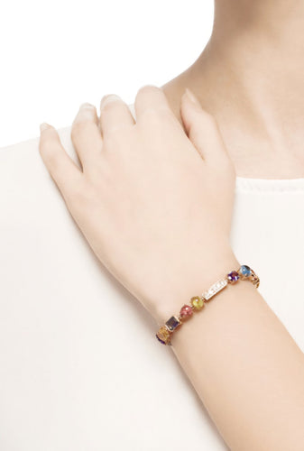 Bracelet BULGARI - Bracelet Allegra en or jaune, pierres de couleur et diamants 58 Facettes