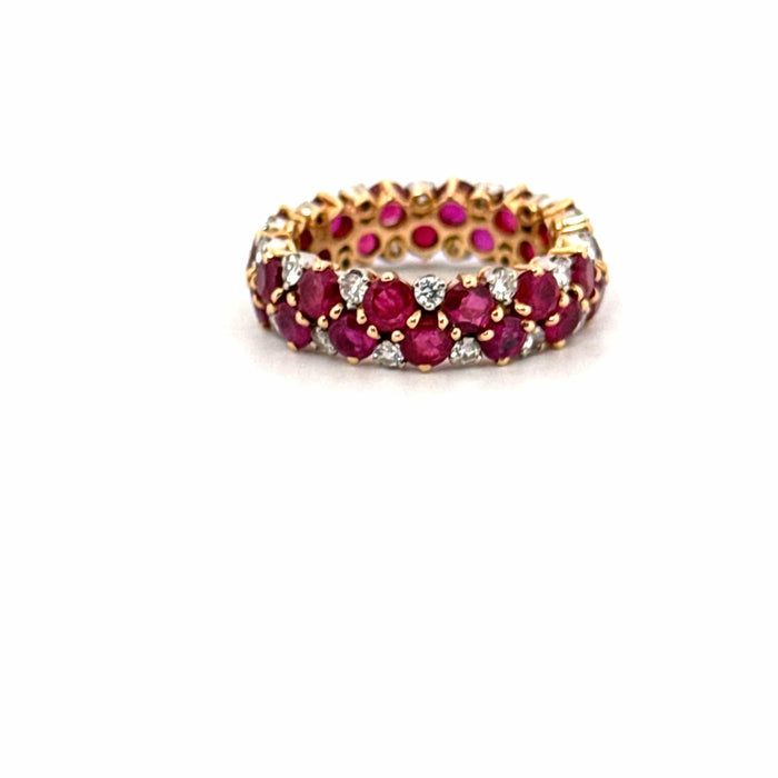 Bague 53 Bague or jaune rubis diamants 58 Facettes 106-GS36884