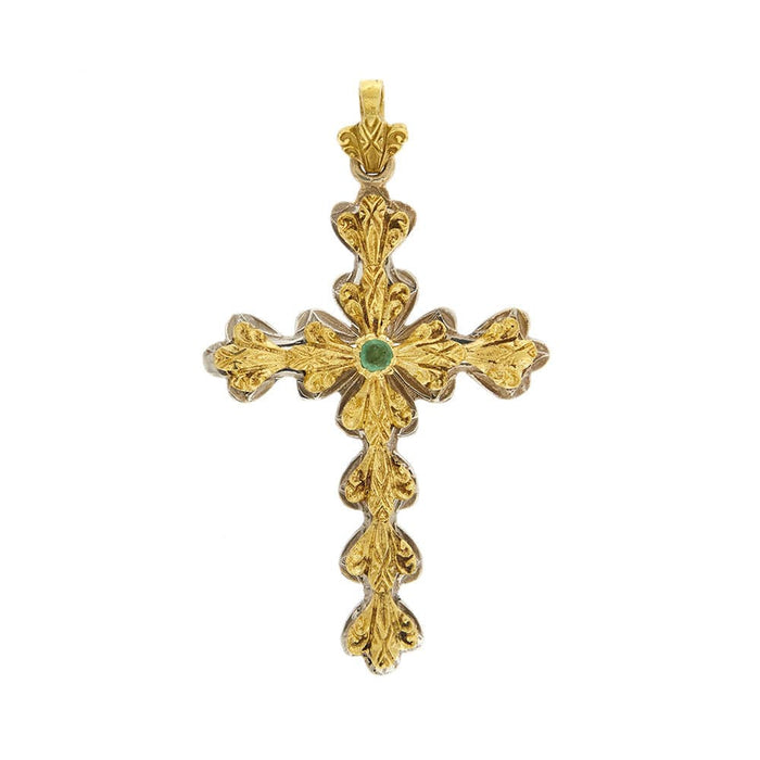 Pendentif Pendentif croix avec émeraude 58 Facettes 33474