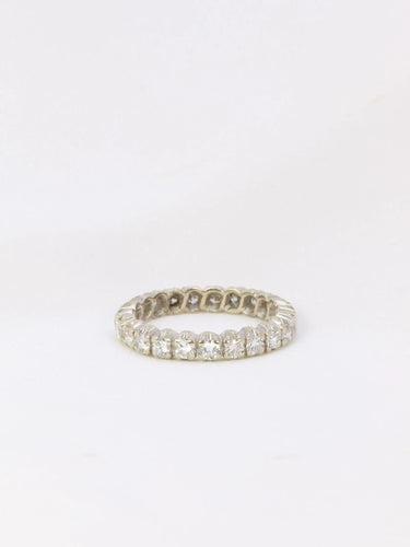 Bague 54 Alliance américaine or blanc diamants 1,38 ct 58 Facettes J65