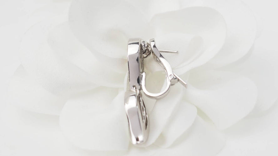 Boucles d'oreilles Pendants d'oreilles en or blanc, citrines et diamants 58 Facettes 32804