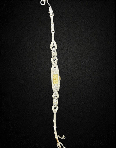 Montre Montre-bracelet Art Déco, or blanc et diamants 58 Facettes