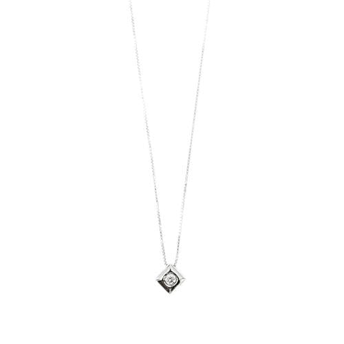 Collier en or blanc avec un diamant de 0,10 ct