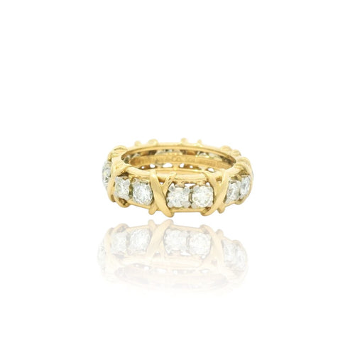 Bague 54 Tiffany - Bague en or jaune et diamants 58 Facettes
