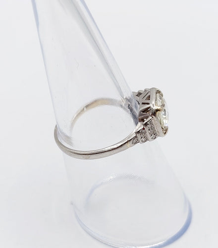 Bague 52 Bague solitaire art déco platine et diamant 58 Facettes A05698