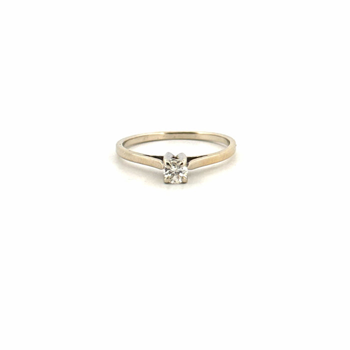 Bague 55 Solitaire Or Blanc 18k & Diamant 58 Facettes 22-GS29578