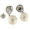 Boucles d'oreilles Boucles d'oreilles pendantes en or blanc avec diamants et perles, diamètre 14 mm 58 Facettes G3804