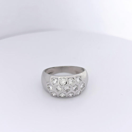 Bague 51 Bague en or blanc et diamants 58 Facettes 16705