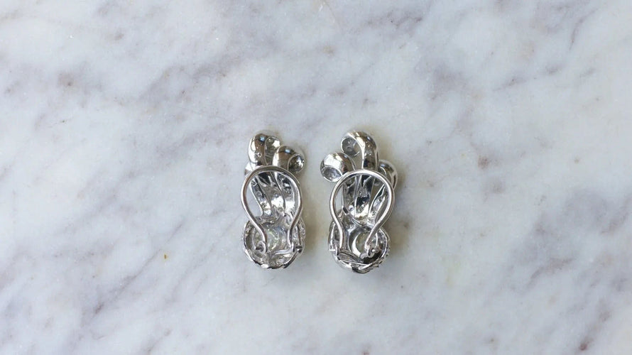 Boucles d'Oreilles Retro Diamants 1.55 Cts
