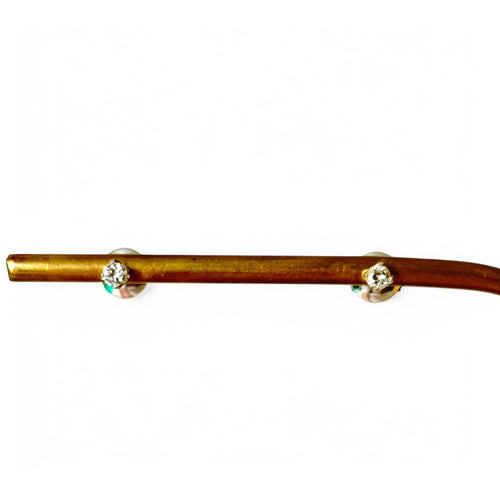 Boucles d'oreilles Paire de clous d'oreilles or gris et diamants 58 Facettes REF24077-240