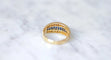 Bague 50 Bague Bandeau Art Deco Saphirs Calibrés et Diamants 58 Facettes