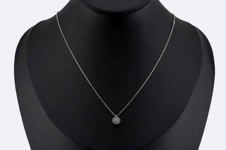 Collier Oro Bianco Collier en or blanc avec point lumineux 58 Facettes col339