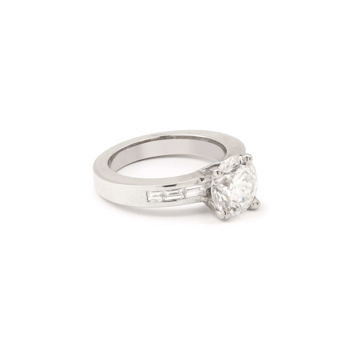 Bague 50 Bague Solitaire Diamant 2 Carats Or Gris 58 Facettes BD178