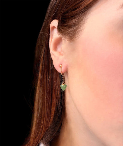 Boucles d'oreilles Boucles d'oreilles à pince en or jaune avec chrysoprase 58 Facettes