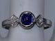 Bague 55.5 Cabochon Saphir Bleu et Diamants Or blanc 58 Facettes BA-75