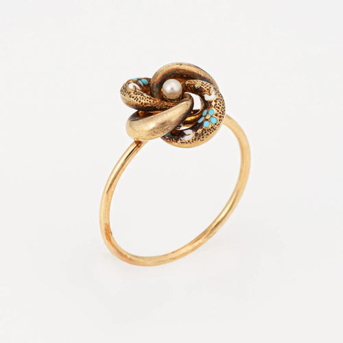 Bague Antique Victorian Infinity Knot Ring Conversion 14k Yellow Gold 5.5 Bijoux fins 58 Facettes G7450